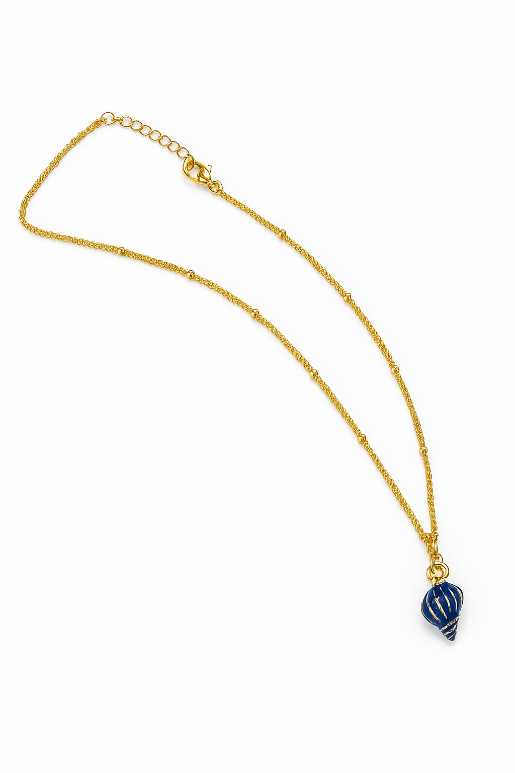 Gold necklace with an enamel