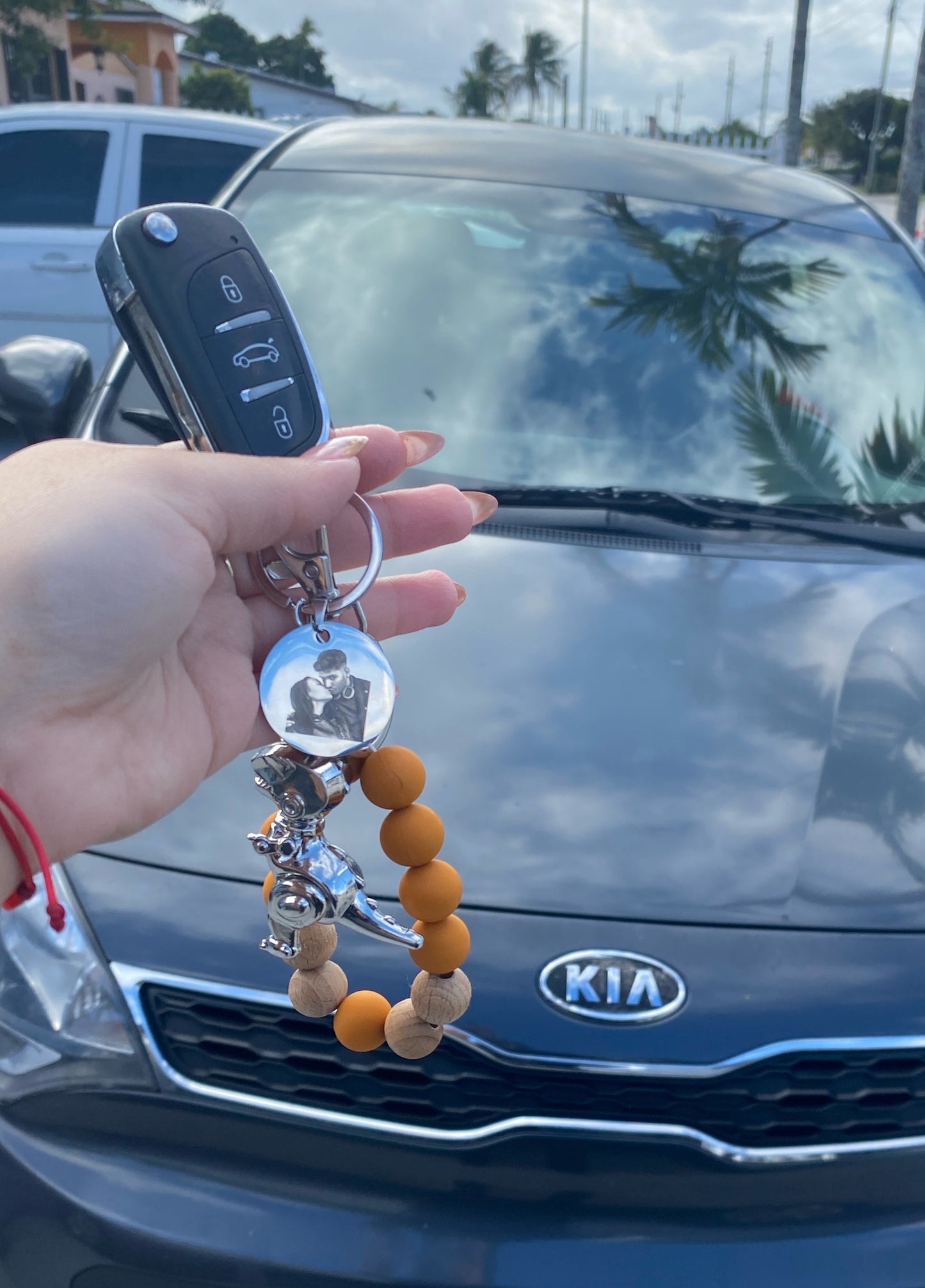 Custom photo engraved keychain