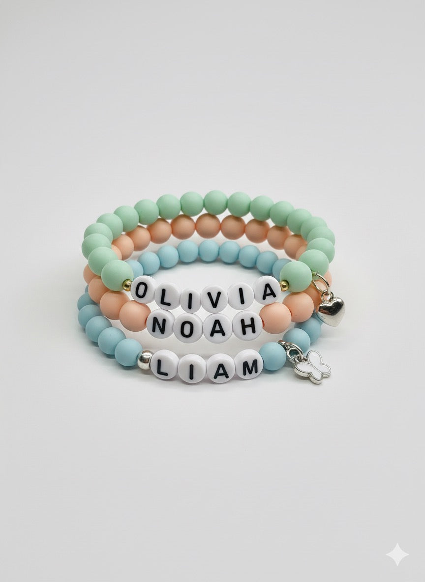 Custom name bracelet · Multiple stone options