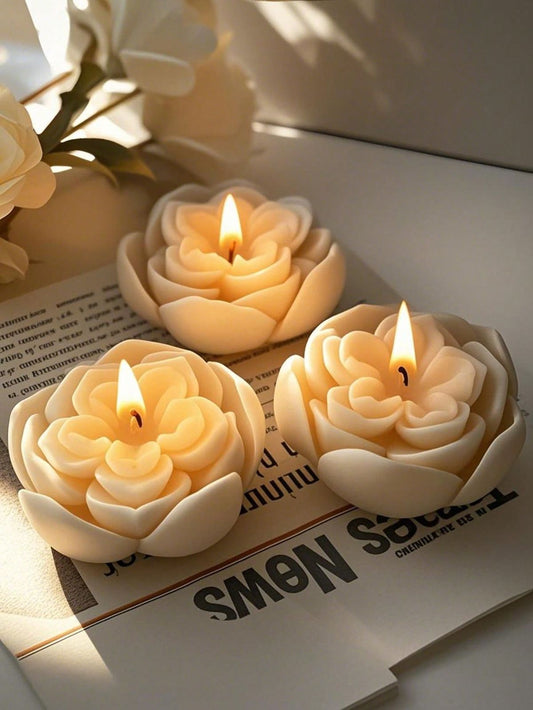 Rose-Shaped Flower Candle