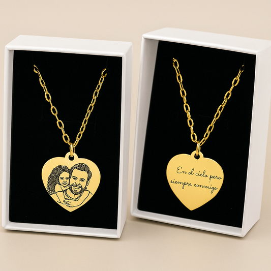 Collar corazón grabado por láser