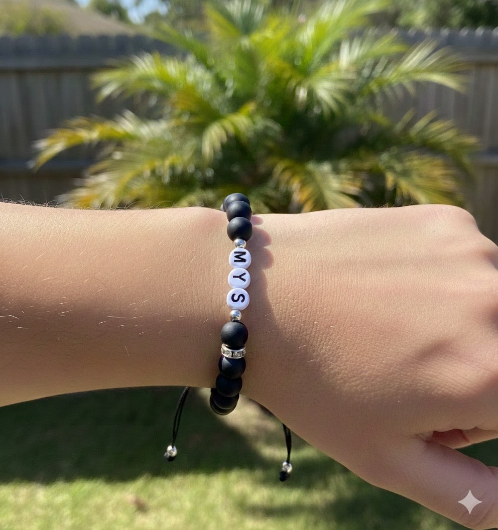 Custom name bracelet · Multiple stone options