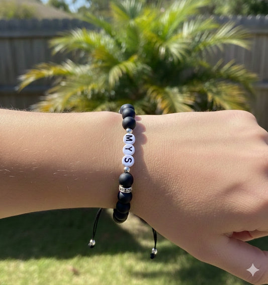 Custom name bracelet · Multiple stone options