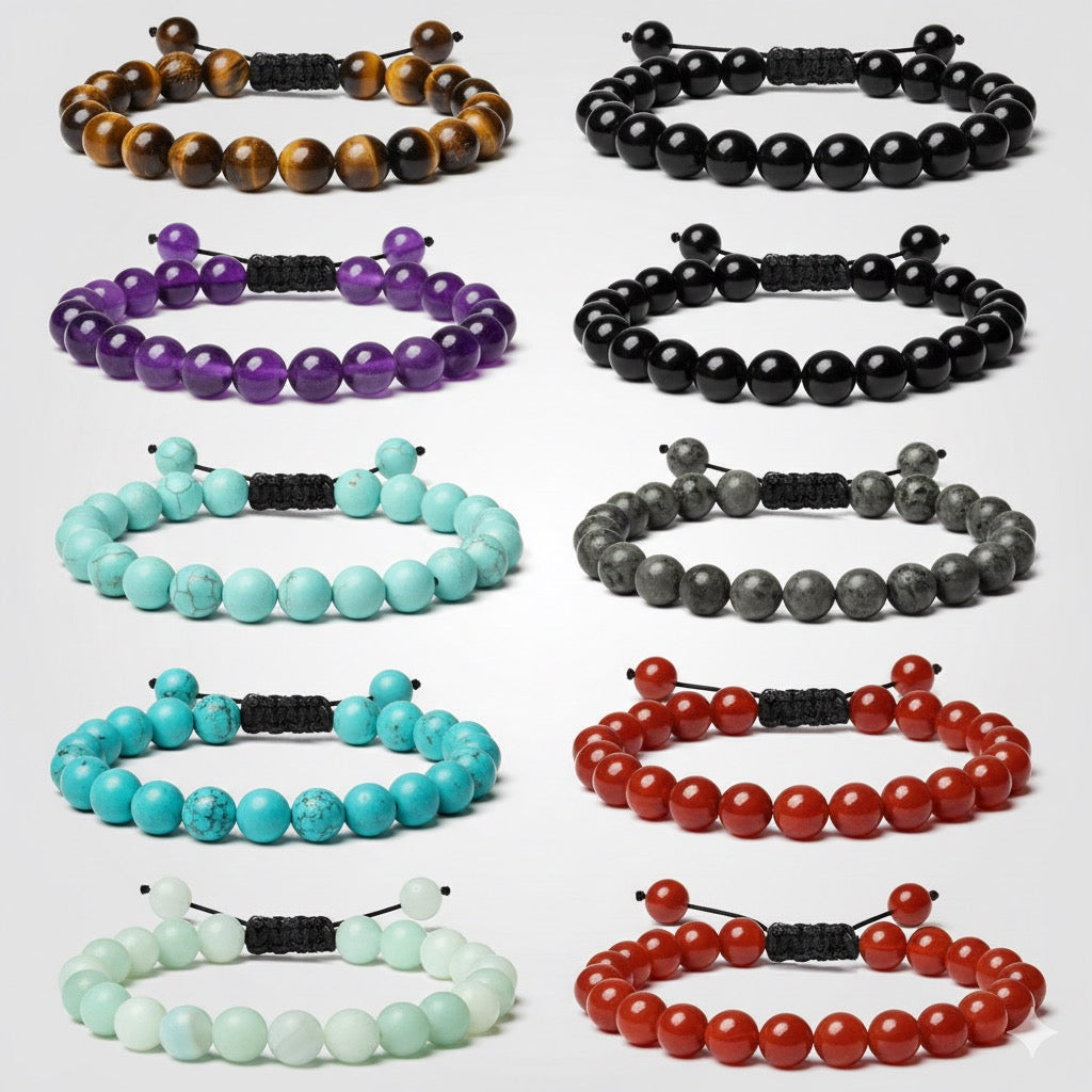 Custom name bracelet · Multiple stone options